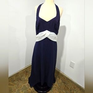 Navy chiffon dress